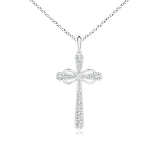 1.5mm GVS2 Pave-Set Diamond Cross and Sideways Infinity Pendant in P950 Platinum