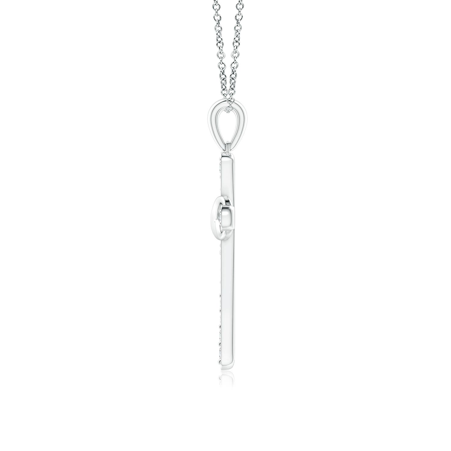1.5mm GVS2 Pave-Set Diamond Cross and Sideways Infinity Pendant in P950 Platinum