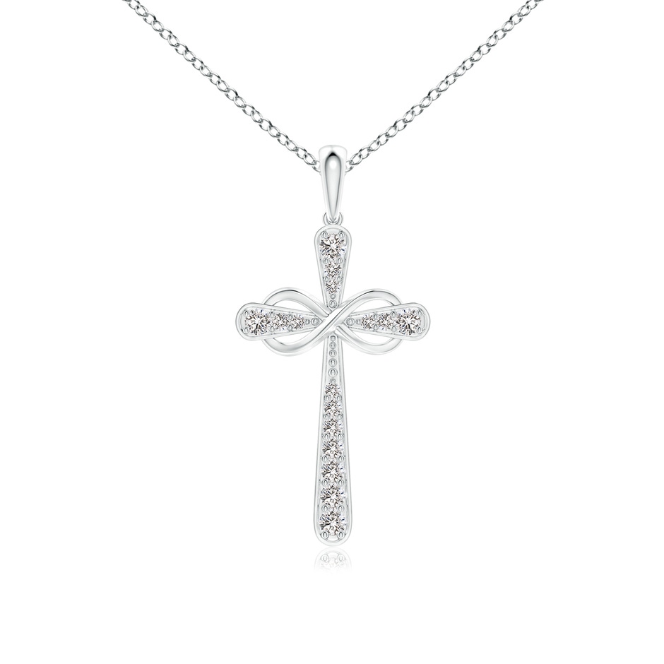 1.5mm IJI1I2 Pave-Set Diamond Cross and Sideways Infinity Pendant in White Gold 