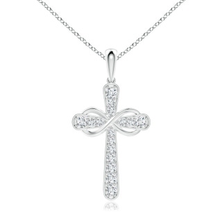 2.6mm GVS2 Pave-Set Diamond Cross and Sideways Infinity Pendant in P950 Platinum