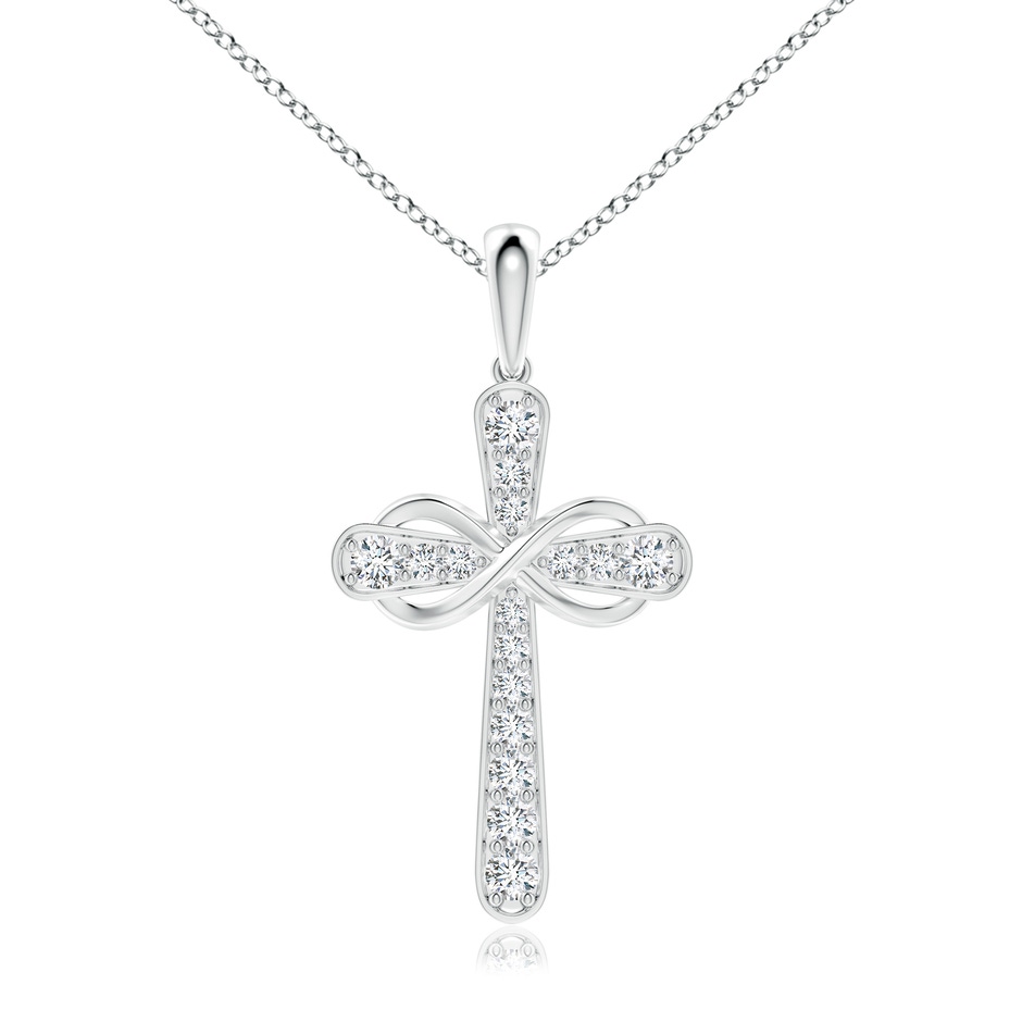 2.6mm GVS2 Pave-Set Diamond Cross and Sideways Infinity Pendant in P950 Platinum 