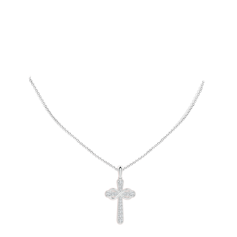 2.6mm GVS2 Pave-Set Diamond Cross and Sideways Infinity Pendant in P950 Platinum pen