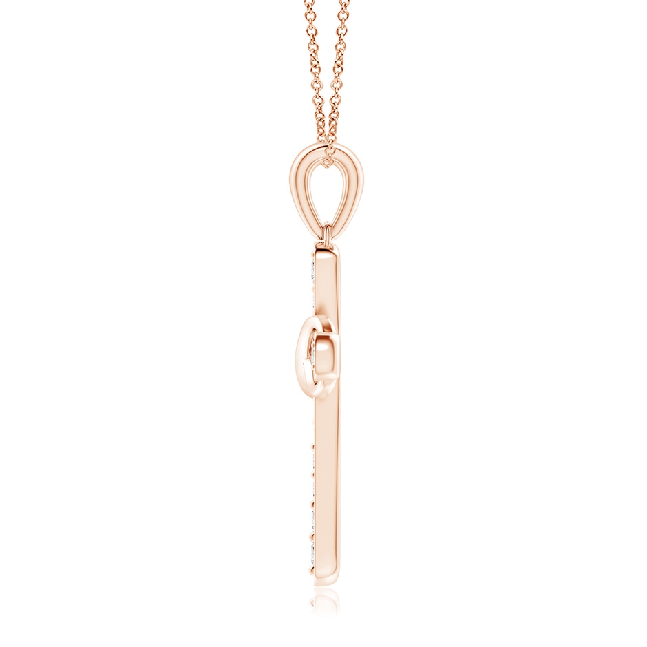 2.6mm GVS2 Pave-Set Diamond Cross and Sideways Infinity Pendant in Rose Gold side 199