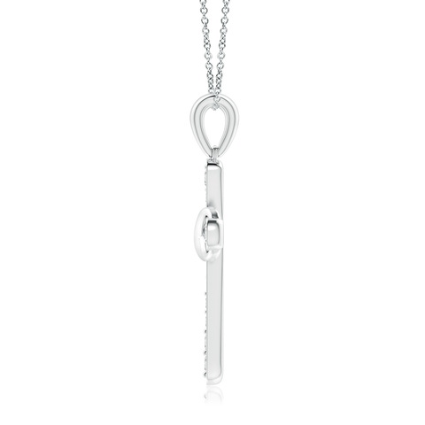2.6mm HSI2 Pave-Set Diamond Cross and Sideways Infinity Pendant in White Gold