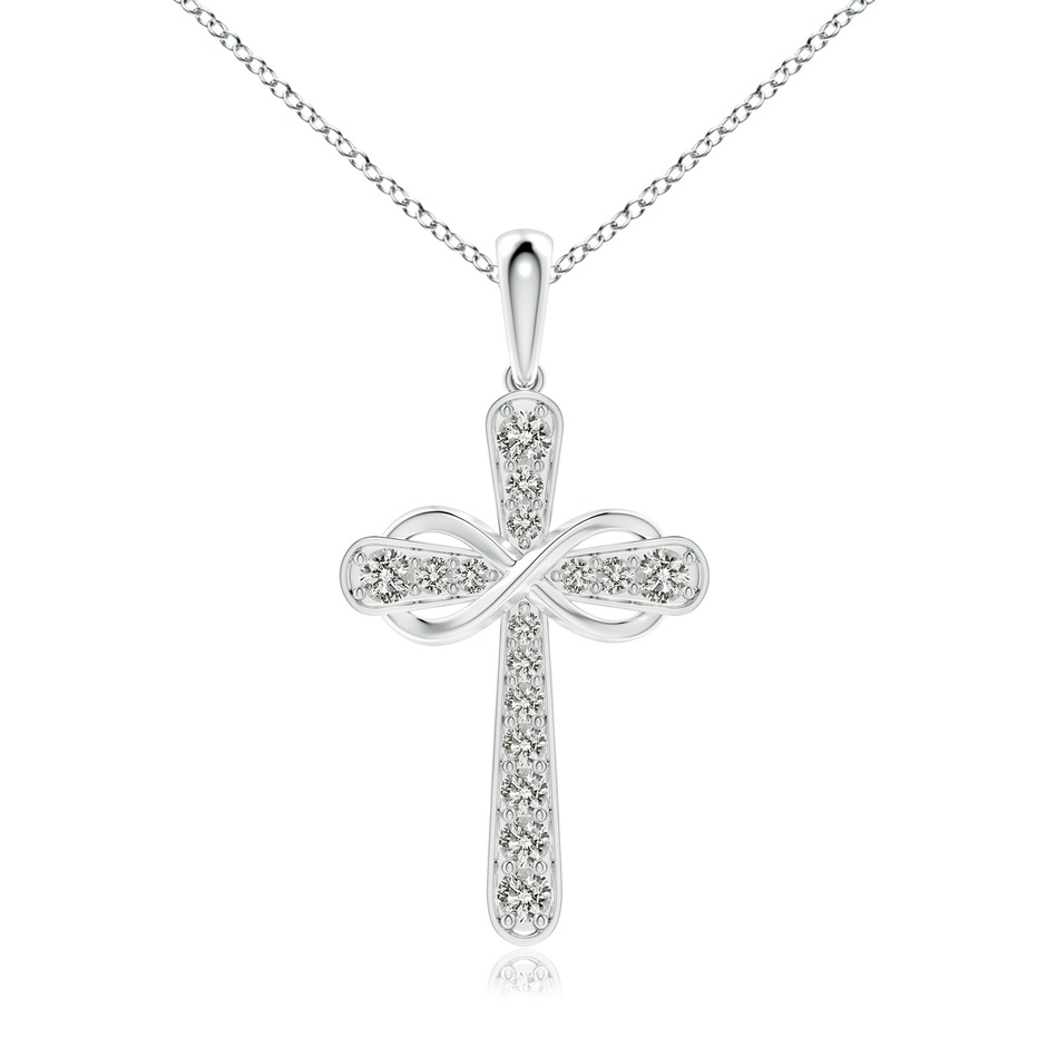 2.6mm KI3 Pave-Set Diamond Cross and Sideways Infinity Pendant in P950 Platinum 