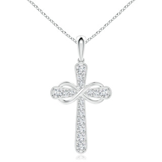 3.1mm GVS2 Pave-Set Diamond Cross and Sideways Infinity Pendant in P950 Platinum