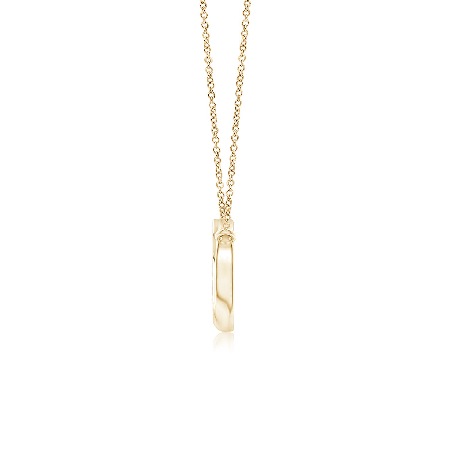 1.2mm GVS2 Pave-Set Diamond Sideways Infinity Cross Pendant in 18K Yellow Gold