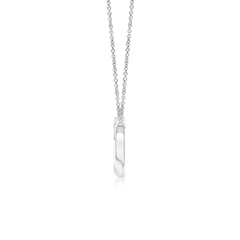 1.2mm HSI2 Pave-Set Diamond Sideways Infinity Cross Pendant in 18K White Gold