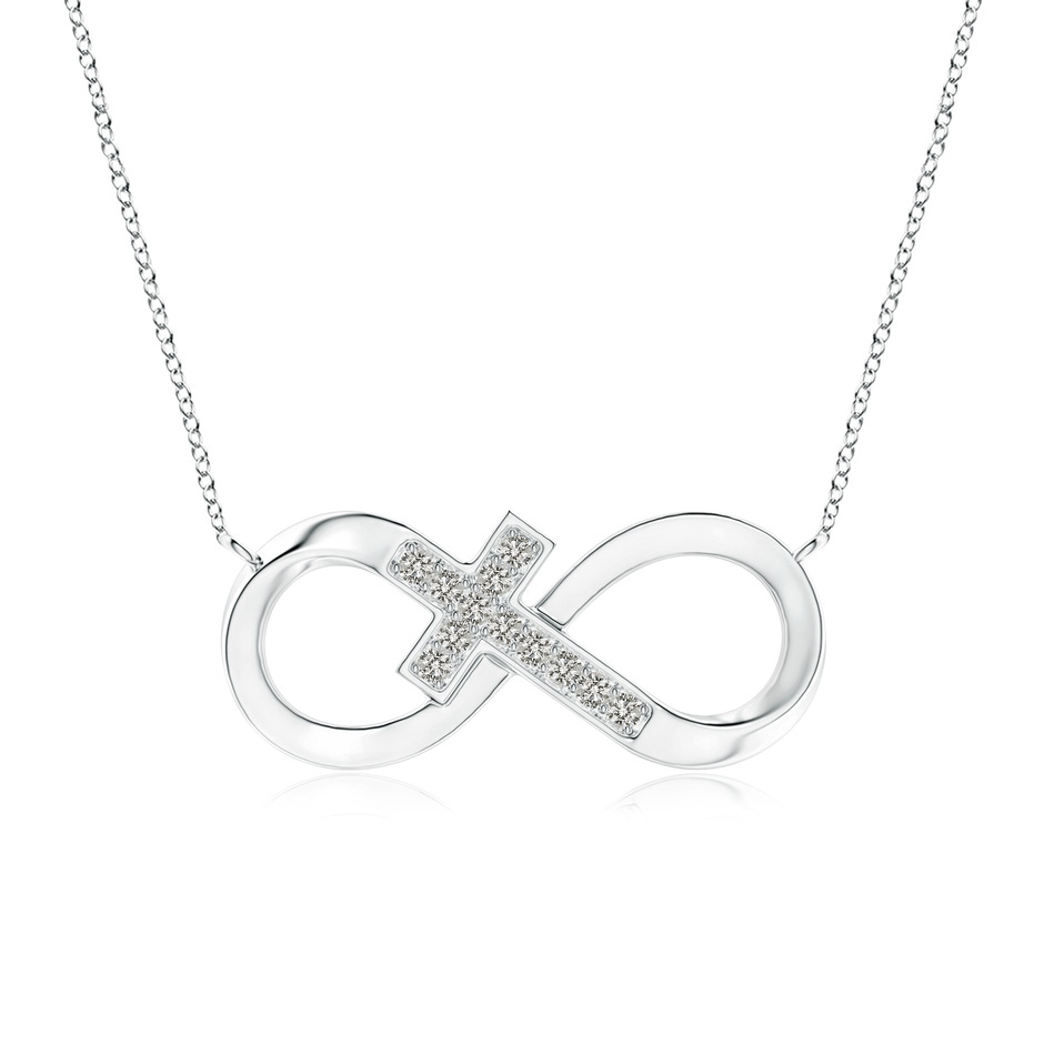 1.2mm KI3 Pave-Set Diamond Sideways Infinity Cross Pendant in P950 Platinum 