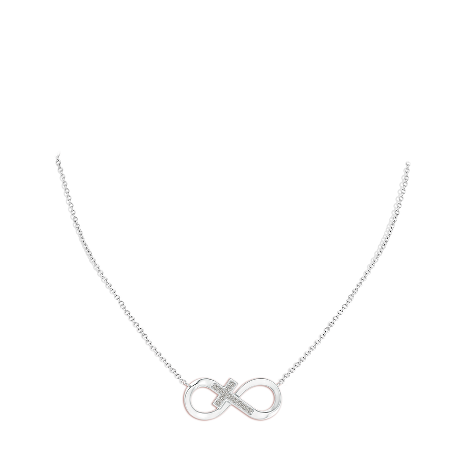 1.2mm KI3 Pave-Set Diamond Sideways Infinity Cross Pendant in P950 Platinum pen