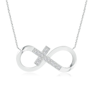 2.2mm HSI2 Pave-Set Diamond Sideways Infinity Cross Pendant in White Gold