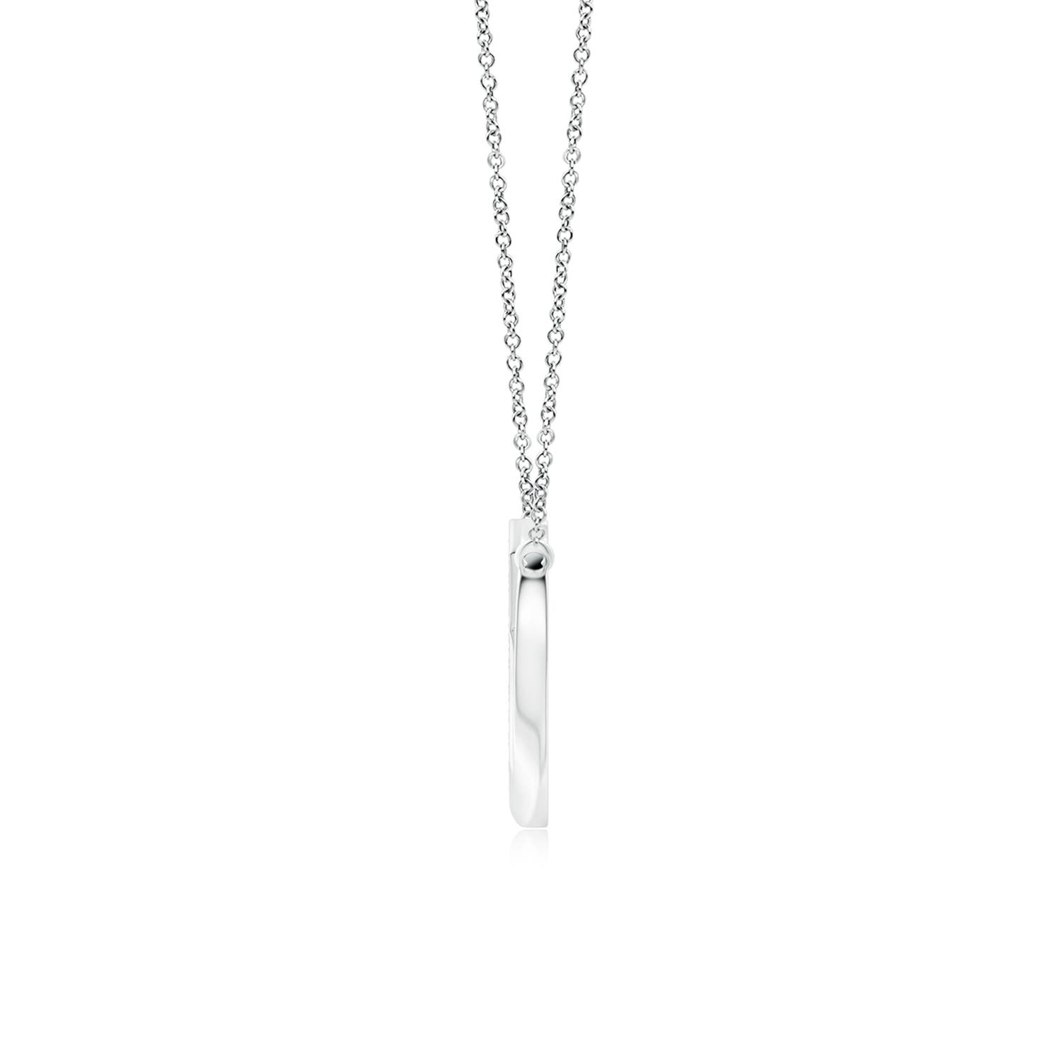 2.2mm HSI2 Pave-Set Diamond Sideways Infinity Cross Pendant in White Gold