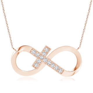 2.8mm GVS2 Pave-Set Diamond Sideways Infinity Cross Pendant in 18K Rose Gold