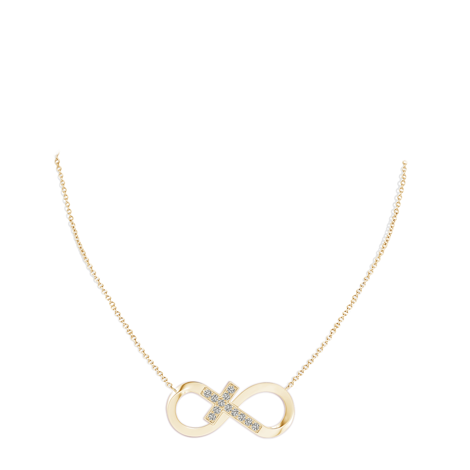 2.8mm KI3 Pave-Set Diamond Sideways Infinity Cross Pendant in Yellow Gold pen