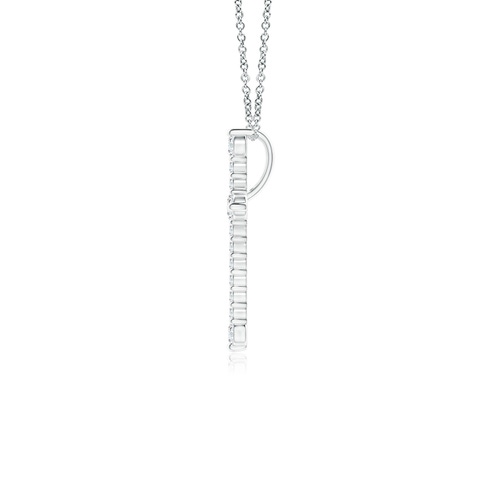 2.4mm GVS2 Prong-Set Diamond Budded Cross Pendant in 18K White Gold