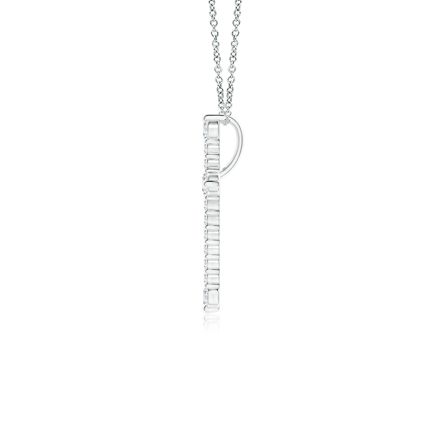 2.4mm GVS2 Prong-Set Diamond Budded Cross Pendant in P950 Platinum