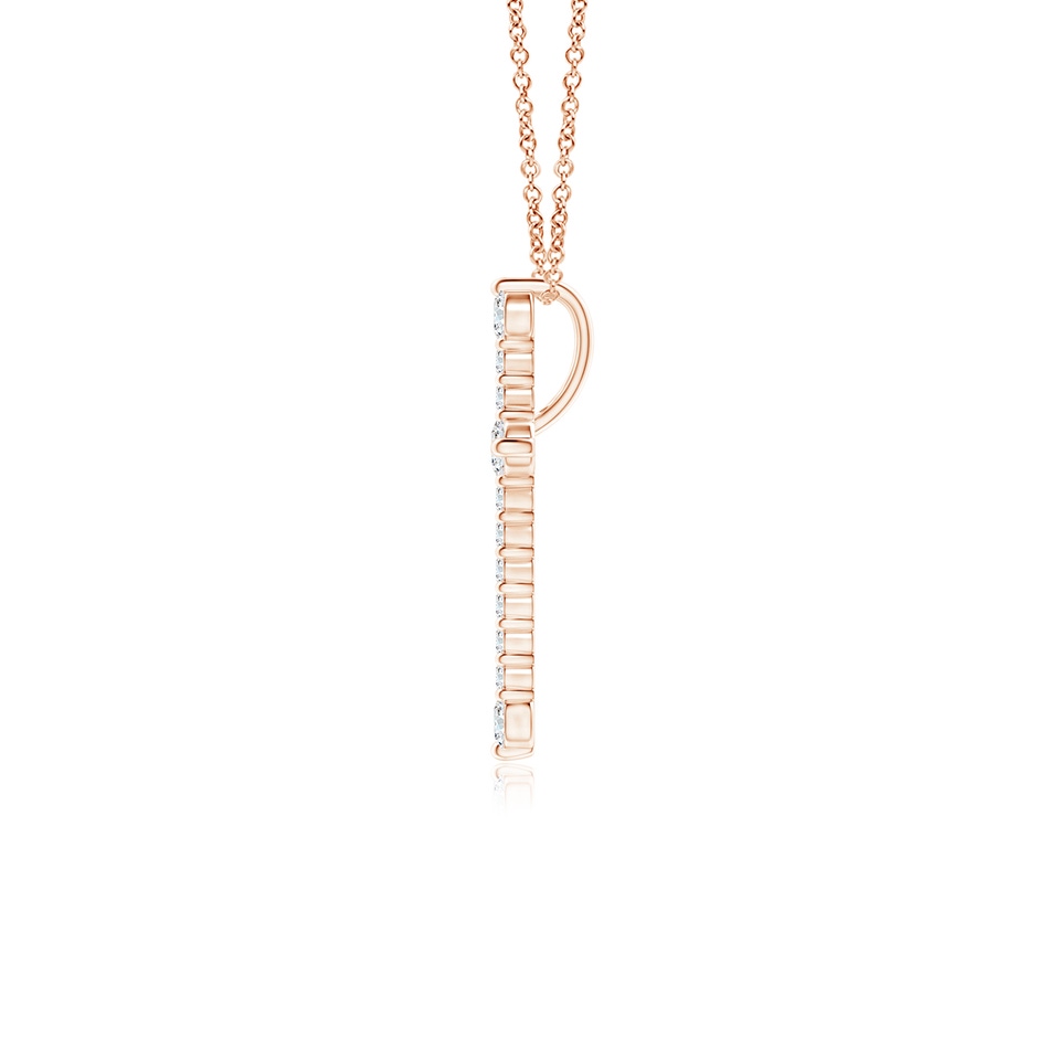 2.4mm GVS2 Prong-Set Diamond Budded Cross Pendant in Rose Gold side 199