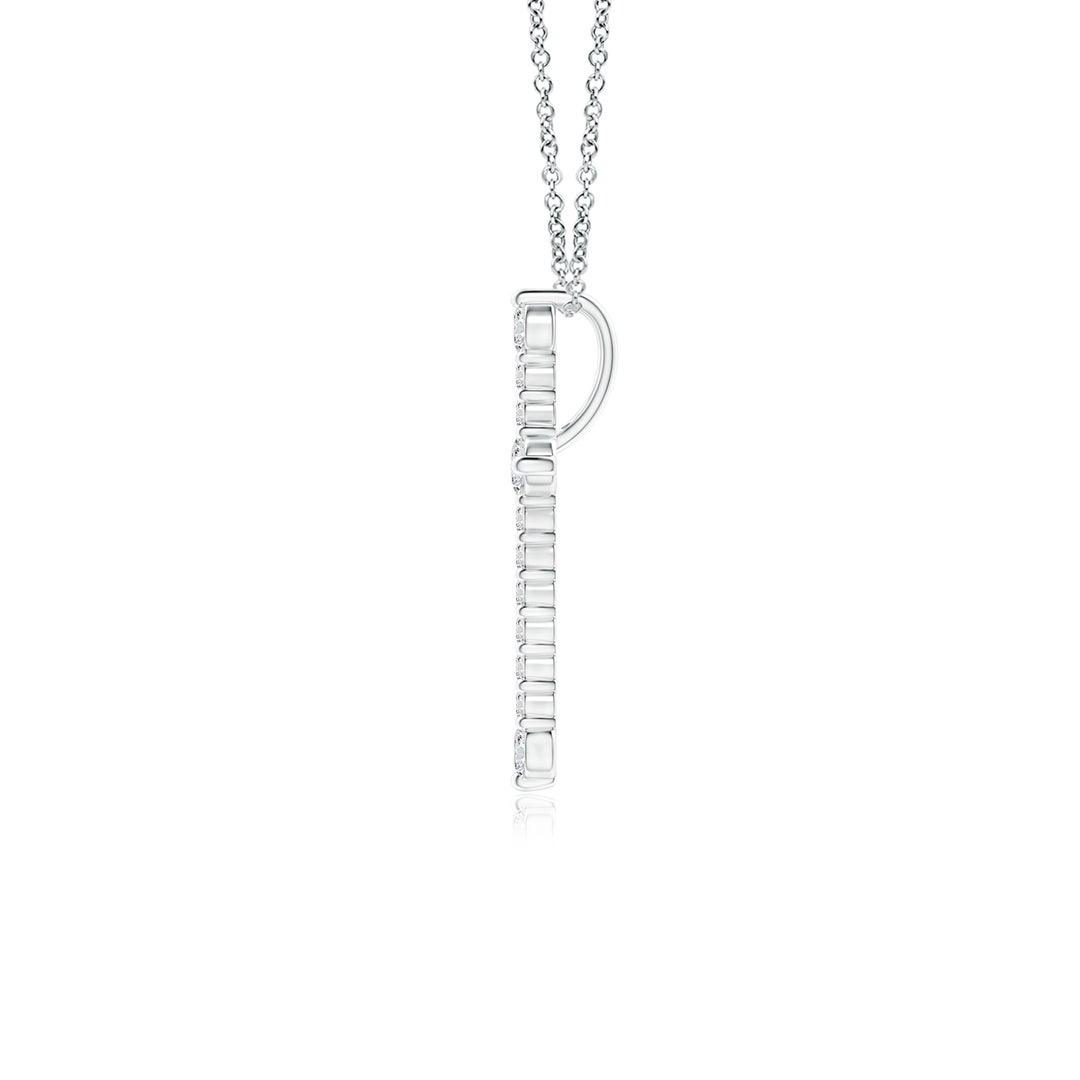 2.4mm HSI2 Prong-Set Diamond Budded Cross Pendant in White Gold - side 3