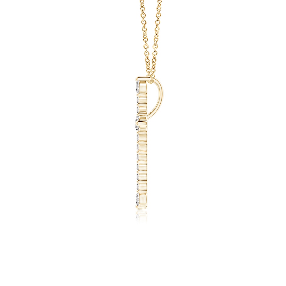 2.4mm IJI1I2 Prong-Set Diamond Budded Cross Pendant in 18K Yellow Gold side 199