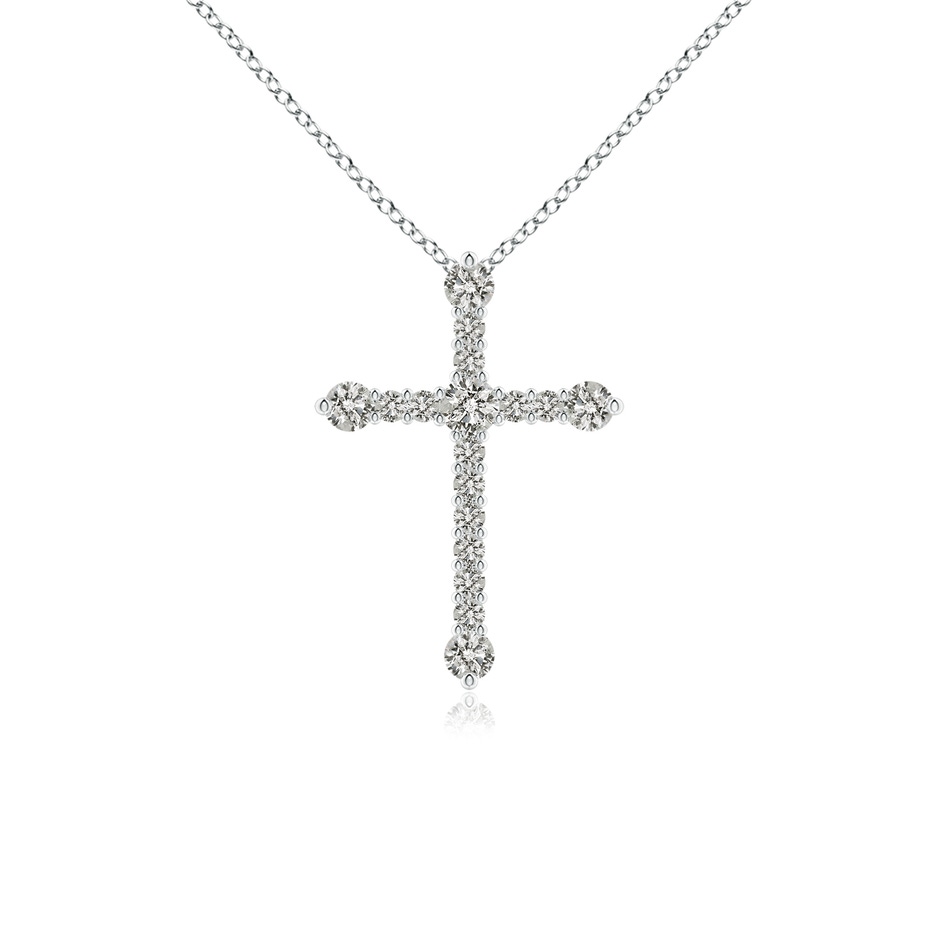 2.4mm KI3 Prong-Set Diamond Budded Cross Pendant in P950 Platinum 