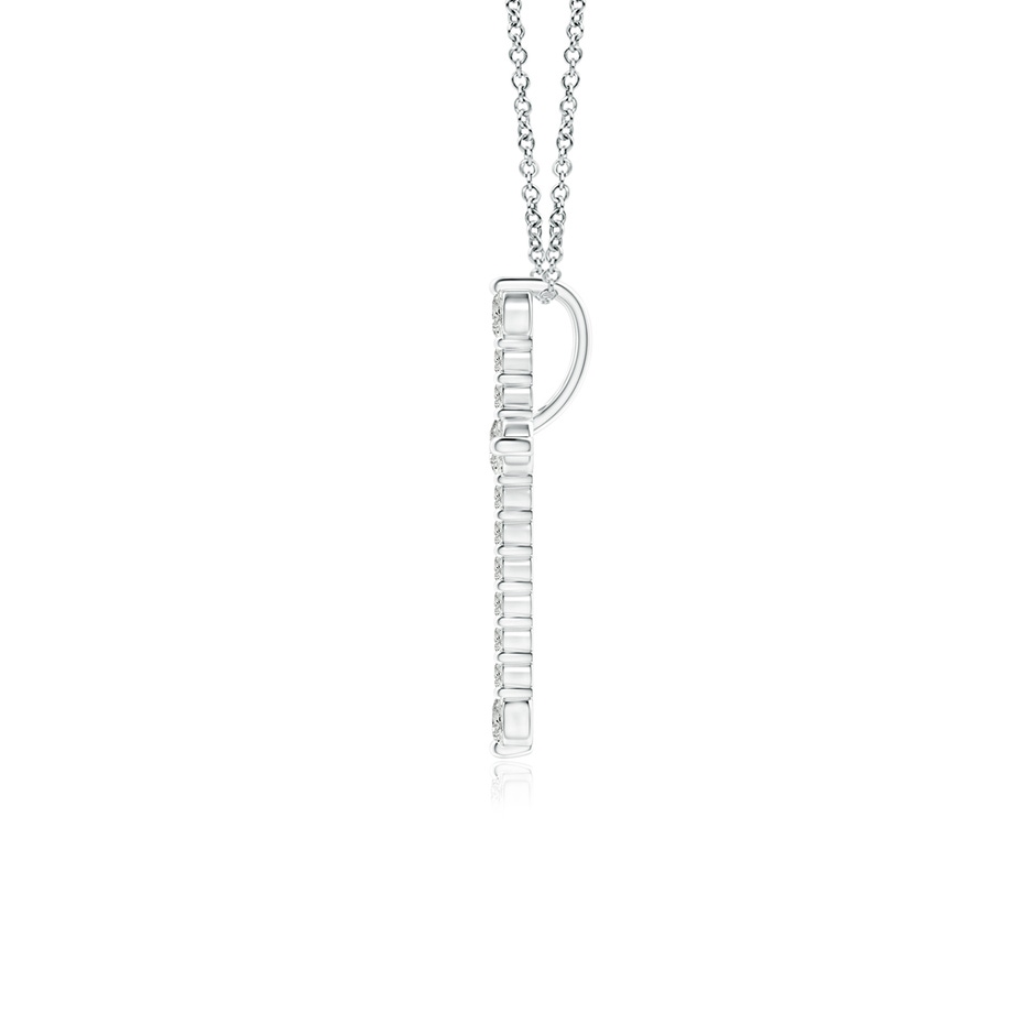 2.4mm KI3 Prong-Set Diamond Budded Cross Pendant in P950 Platinum side 199