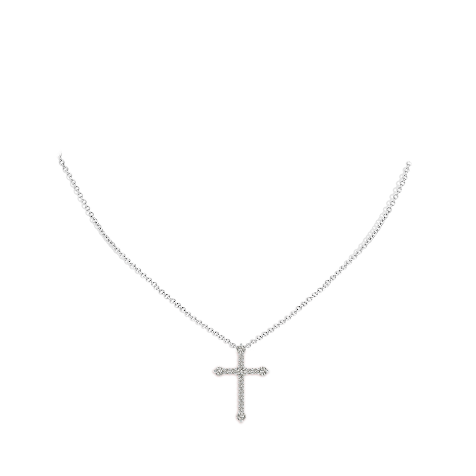 2.4mm KI3 Prong-Set Diamond Budded Cross Pendant in P950 Platinum pen