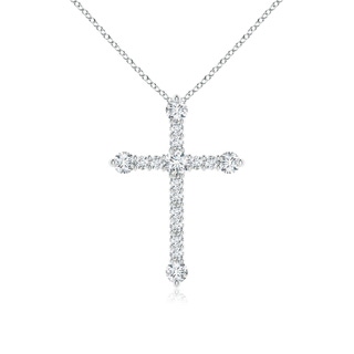 2.8mm GVS2 Prong-Set Diamond Budded Cross Pendant in P950 Platinum