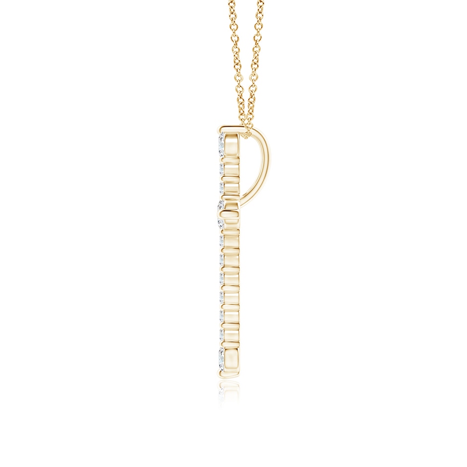 2.8mm GVS2 Prong-Set Diamond Budded Cross Pendant in Yellow Gold side 199