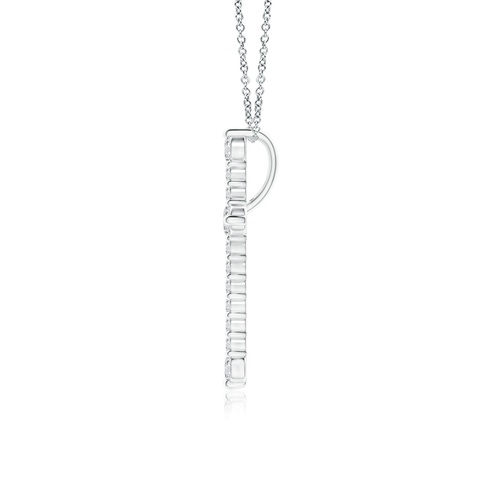 2.8mm HSI2 Prong-Set Diamond Budded Cross Pendant in 18K White Gold