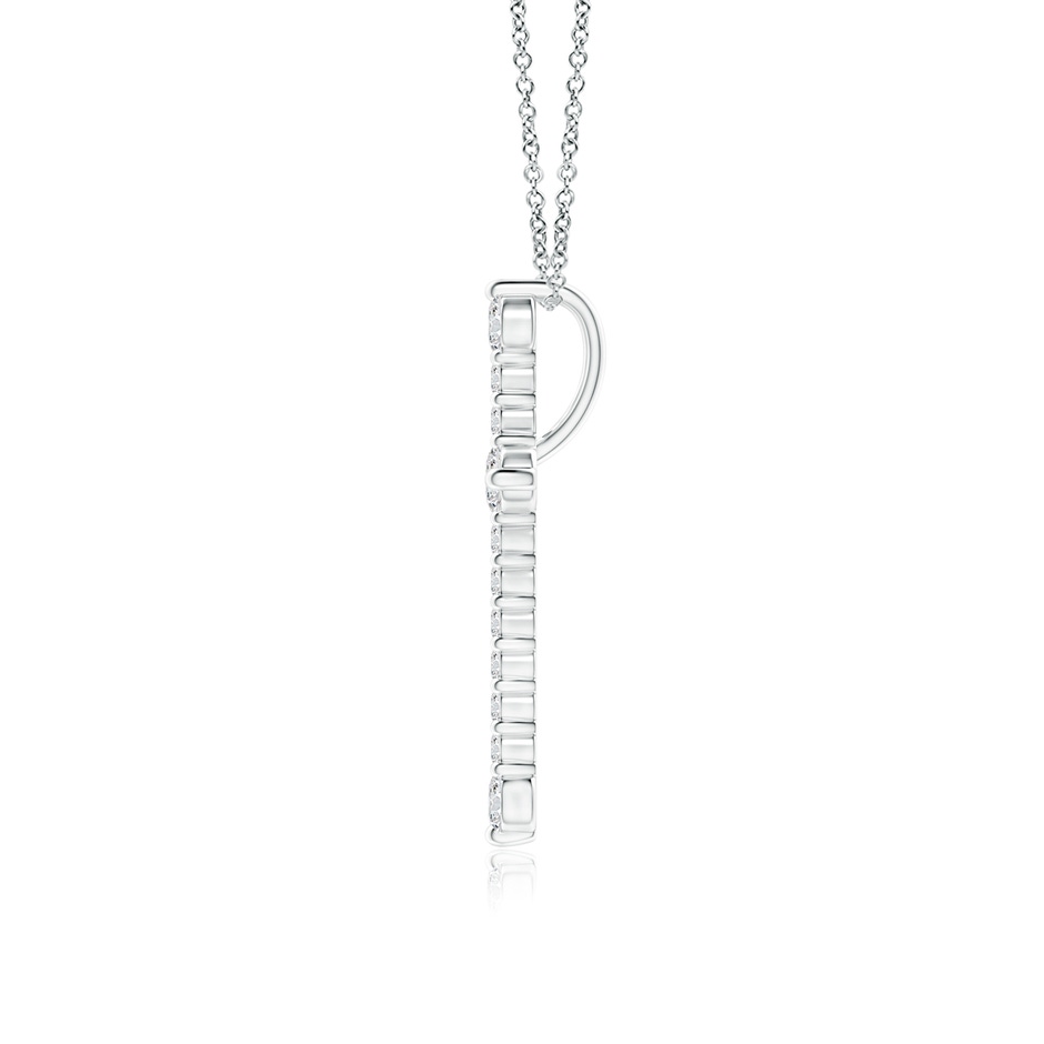 2.8mm HSI2 Prong-Set Diamond Budded Cross Pendant in White Gold side 199