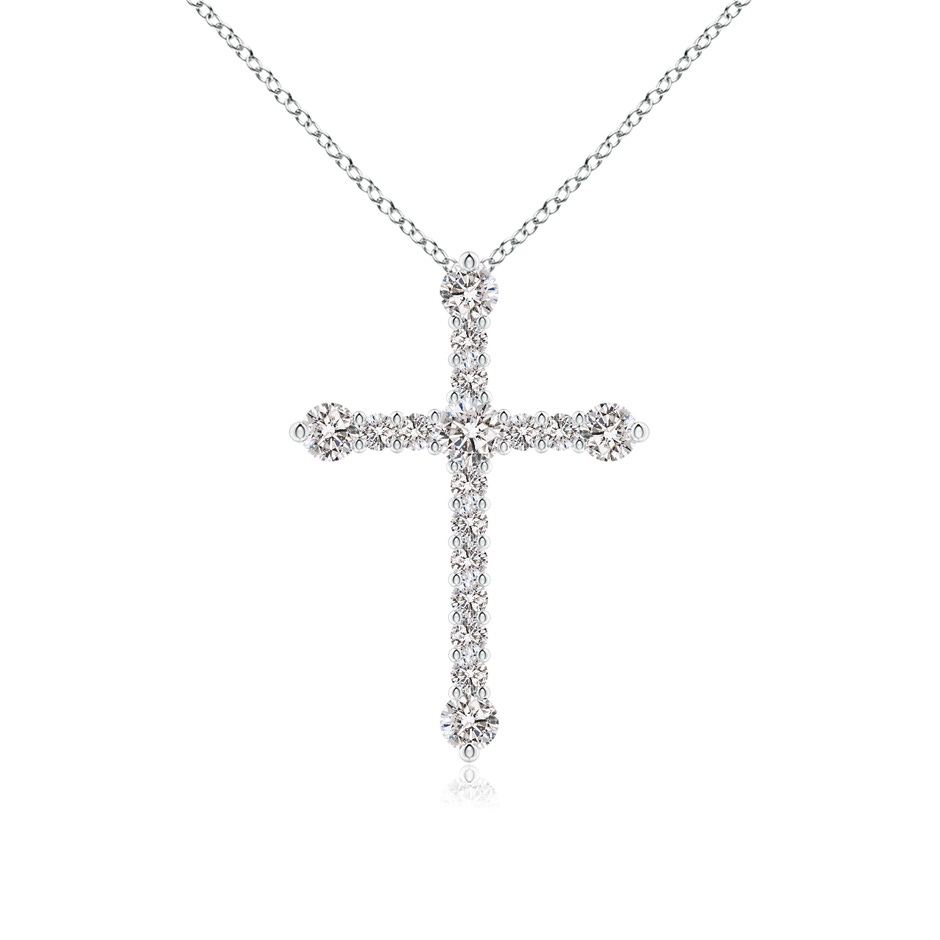 2.8mm IJI1I2 Prong-Set Diamond Budded Cross Pendant in White Gold 