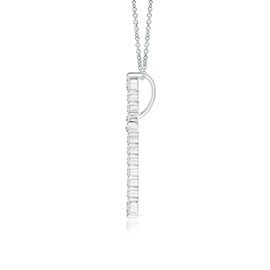 2.8mm IJI1I2 Prong-Set Diamond Budded Cross Pendant in White Gold side 199
