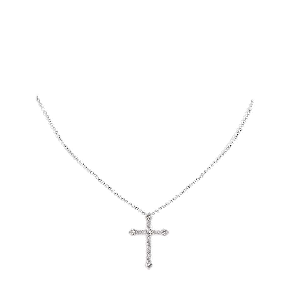 2.8mm IJI1I2 Prong-Set Diamond Budded Cross Pendant in White Gold pen