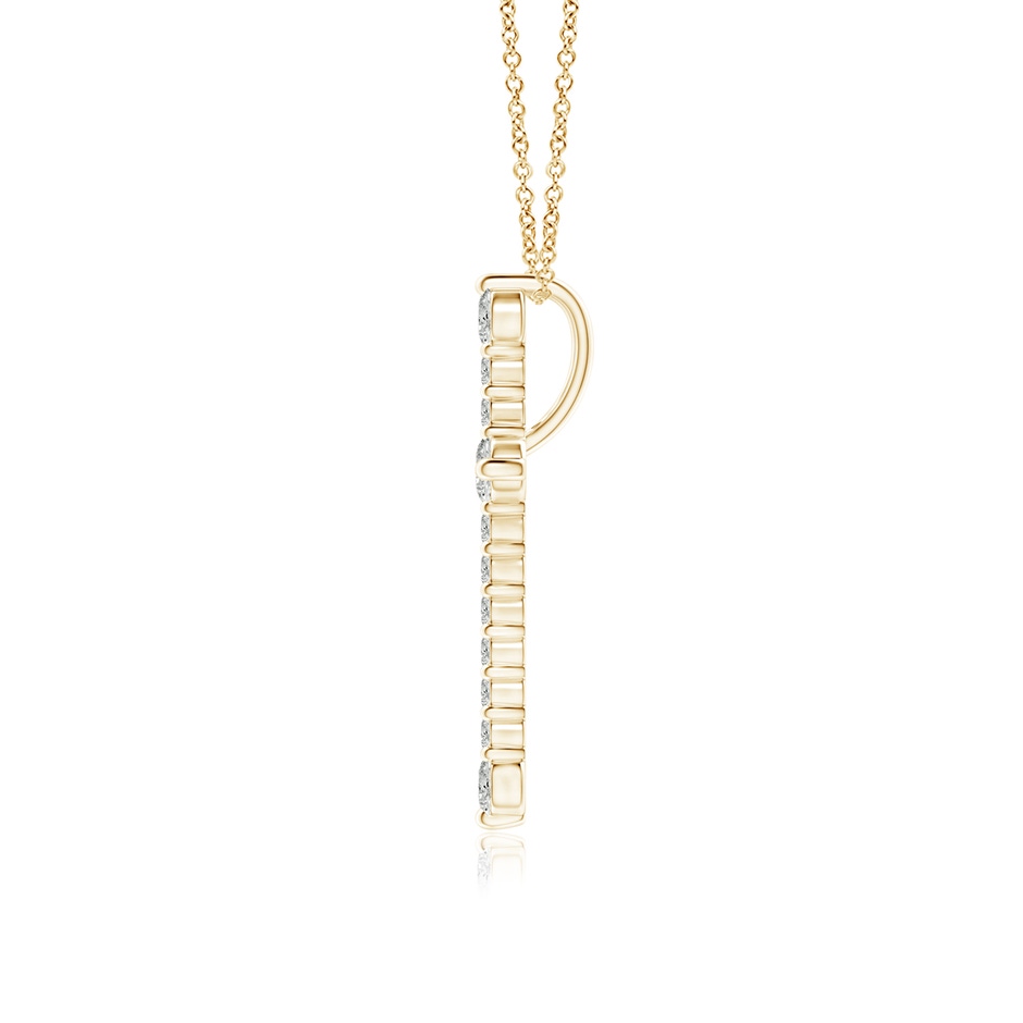 2.8mm KI3 Prong-Set Diamond Budded Cross Pendant in Yellow Gold side 199