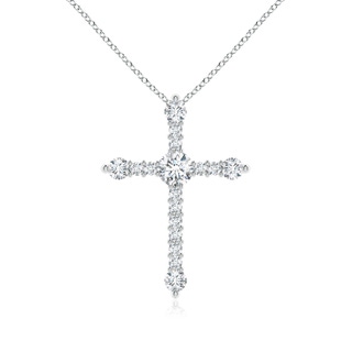 4.5mm GVS2 Prong-Set Diamond Budded Cross Pendant in P950 Platinum