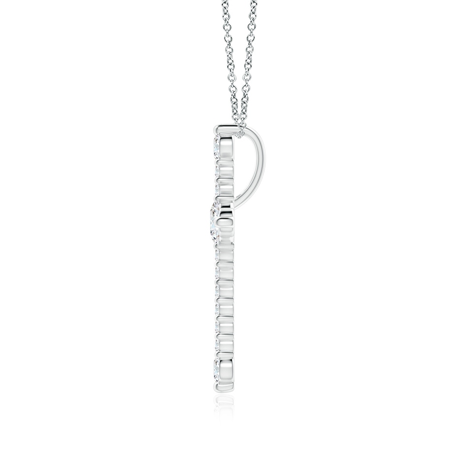 4.5mm GVS2 Prong-Set Diamond Budded Cross Pendant in White Gold side 199