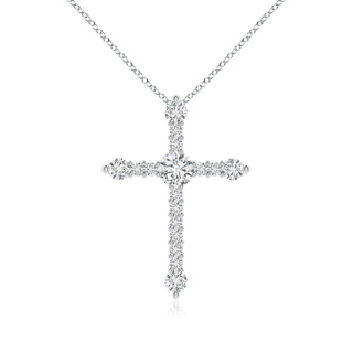 4.5mm HSI2 Prong-Set Diamond Budded Cross Pendant in P950 Platinum