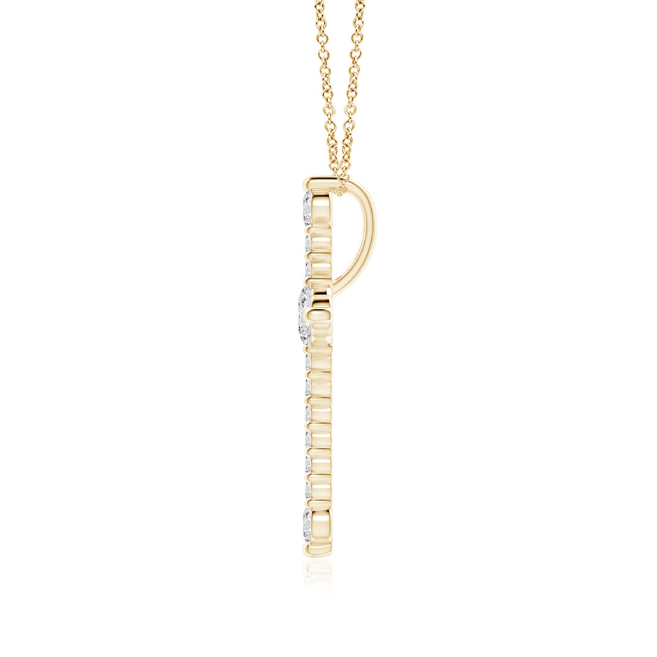 4.5mm HSI2 Prong-Set Diamond Budded Cross Pendant in Yellow Gold side 199