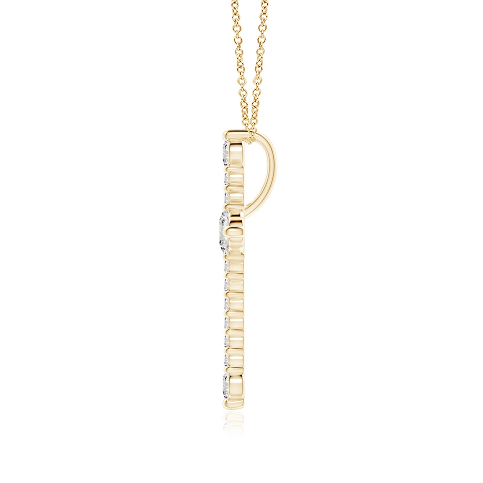 4.5mm IJI1I2 Prong-Set Diamond Budded Cross Pendant in Yellow Gold side 199