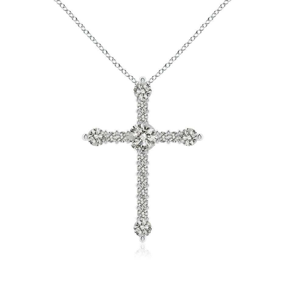 4.5mm KI3 Prong-Set Diamond Budded Cross Pendant in P950 Platinum 