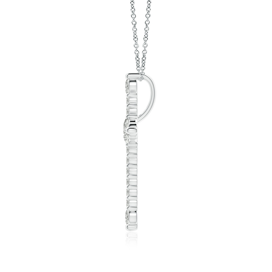 4.5mm KI3 Prong-Set Diamond Budded Cross Pendant in P950 Platinum side 199
