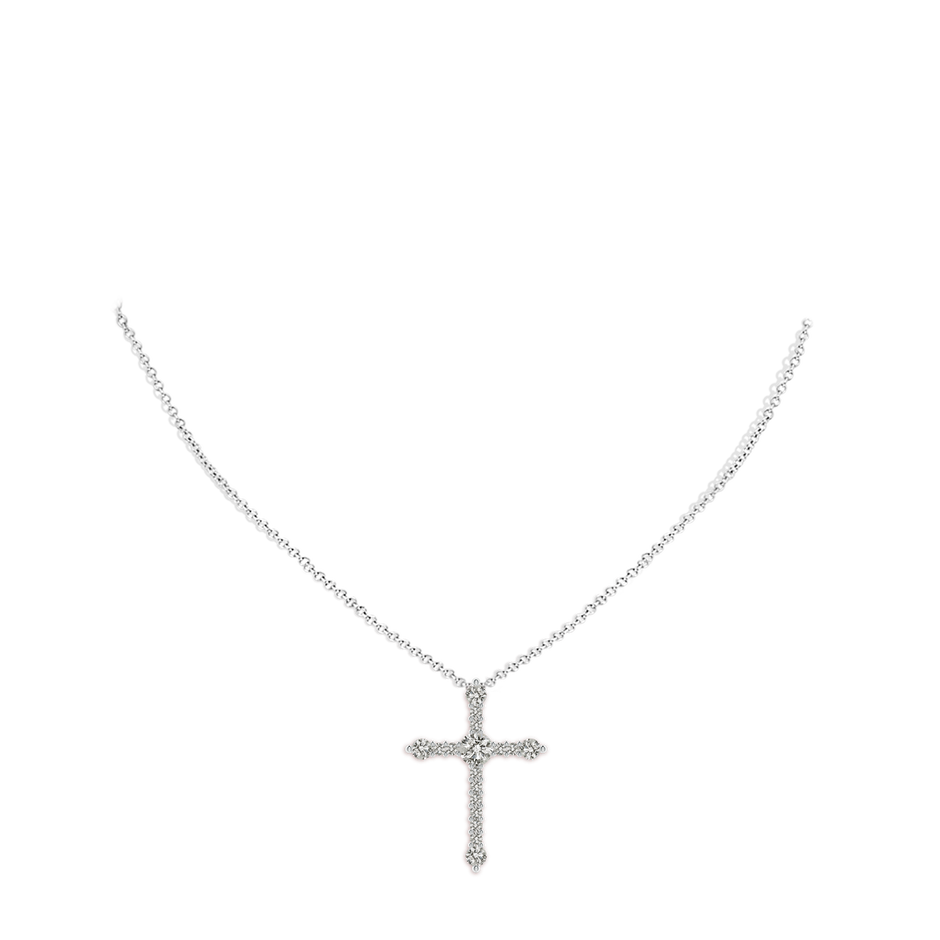 4.5mm KI3 Prong-Set Diamond Budded Cross Pendant in P950 Platinum pen