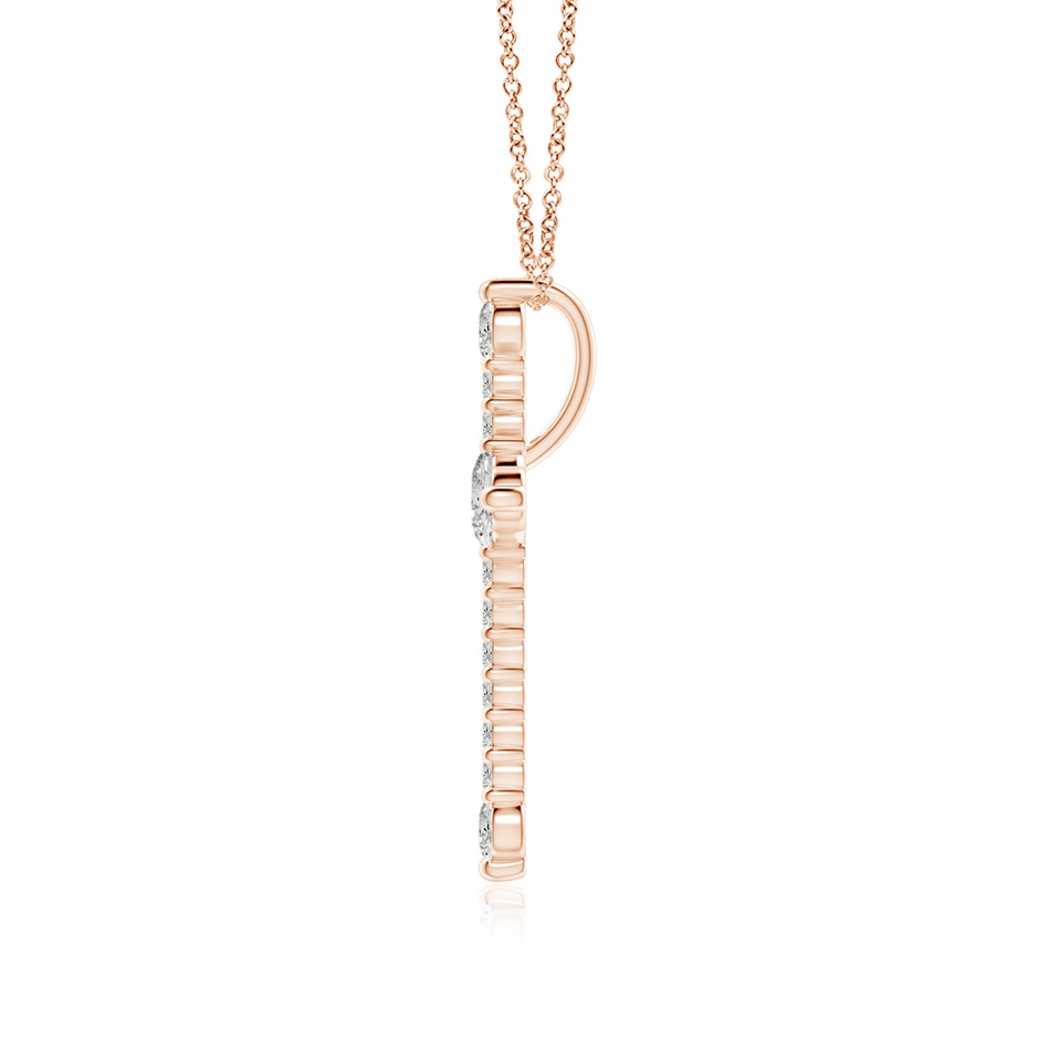 4.5mm KI3 Prong-Set Diamond Budded Cross Pendant in Rose Gold side 199