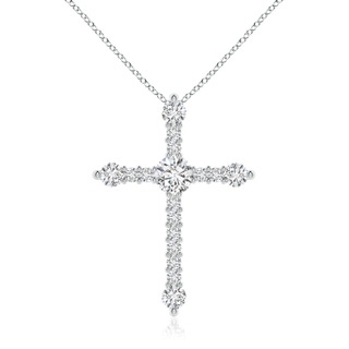 5.6mm HSI2 Prong-Set Diamond Budded Cross Pendant in P950 Platinum