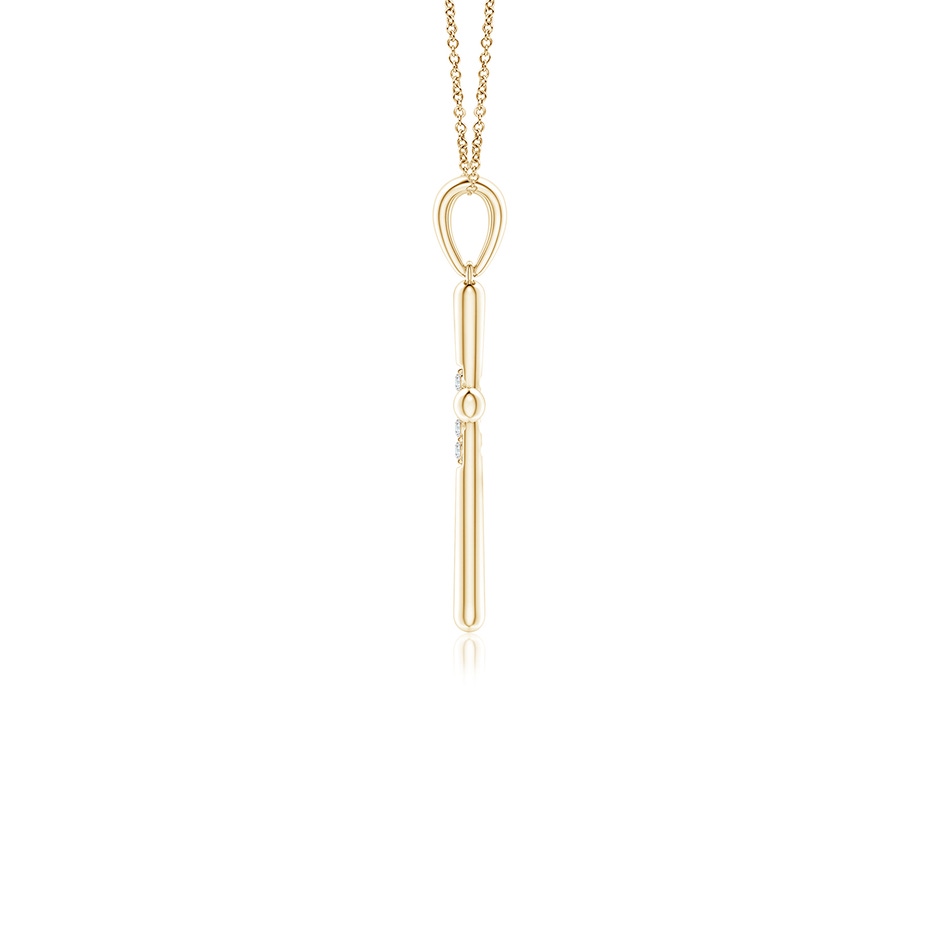 1.2mm GVS2 Prong-Set Diamond Fluted Cross Pendant in 18K Yellow Gold side 199