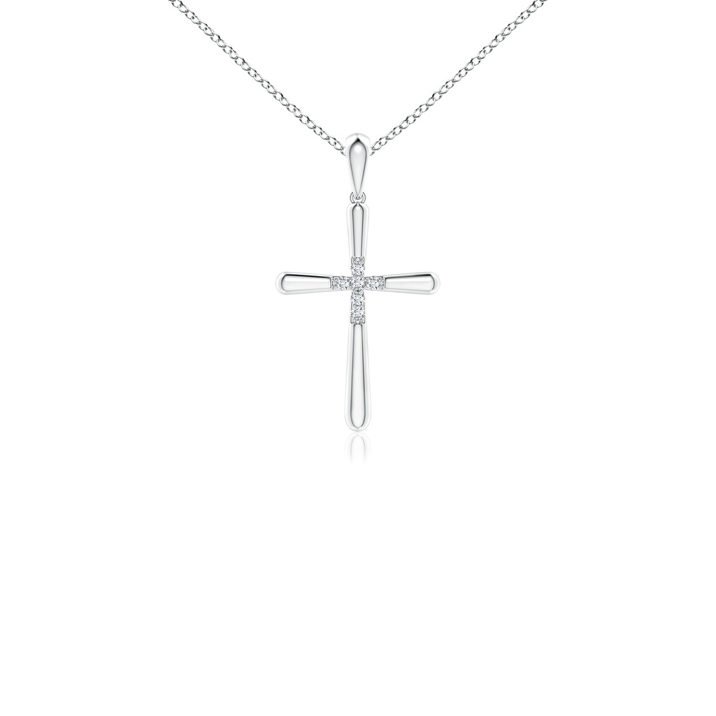 1.2mm GVS2 Prong-Set Diamond Fluted Cross Pendant in P950 Platinum