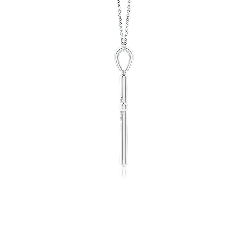 1.2mm GVS2 Prong-Set Diamond Fluted Cross Pendant in White Gold side 199