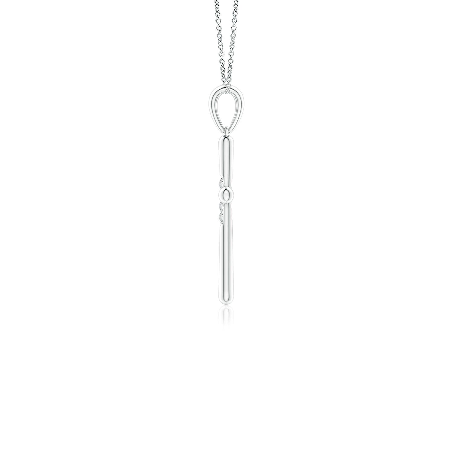 1.2mm HSI2 Prong-Set Diamond Fluted Cross Pendant in 18K White Gold