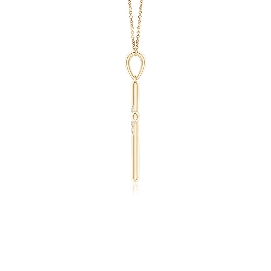 1.2mm HSI2 Prong-Set Diamond Fluted Cross Pendant in 18K Yellow Gold side 199