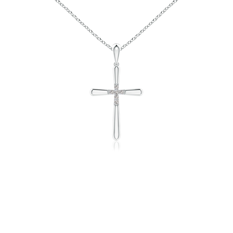 1.2mm IJI1I2 Prong-Set Diamond Fluted Cross Pendant in P950 Platinum 